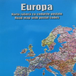 Harta pliata Europa cu coduri postale