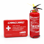 Kit siguranta auto obligatoriu R.A.R. cuprinde trusa medicala si stingator auto cu manometru